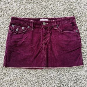Aeropostale Corduroy Skirt in Burgundy